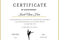 Dance Certificate Template: A Formal Design For Recognition