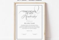 Life Membership Certificate Template: A Formal Recognition Of Enduring Commitment