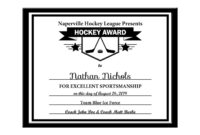 Hockey Certificate Template Designs For Formal Recognition