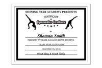 Gymnastics Proficiency Certificate Template