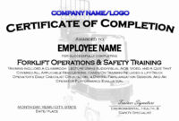 Forklift Operator Certification Program Template