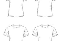 Blank T-Shirt Outline Template For Design Purposes