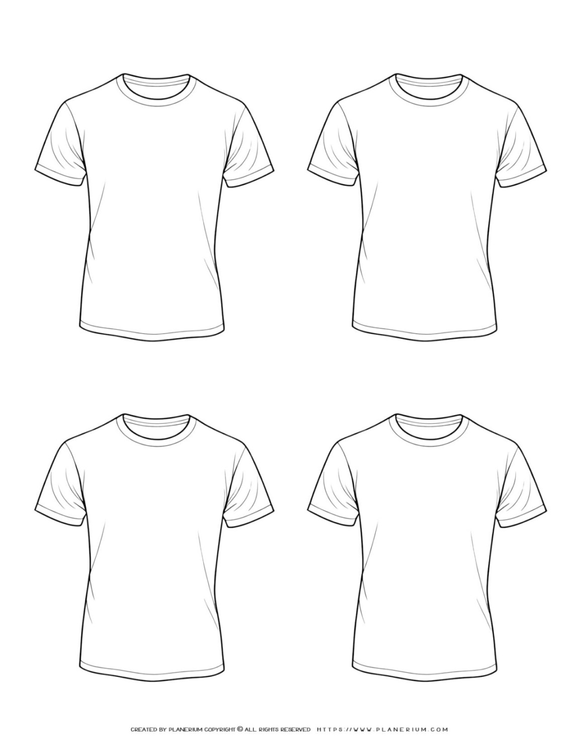 Four Man Blank T-Shirt Template for Creative Classroom Fun