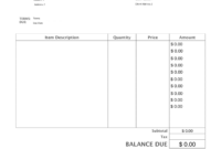 Free Printable Bill Invoice Template For Professional Use