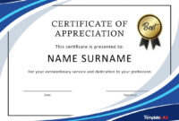 Certificate Of Recognition Template