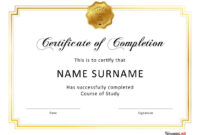 Comprehensive Free Completion Certificate Templates For Microsoft Word