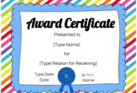 Free Printable Certificate Templates For Children’s Achievements