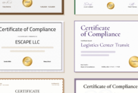 Certificate Of Compliance Template