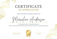 Certificate Of Appreciation Template