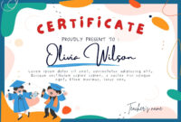 Certificate Of Achievement For A Young Child