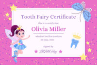 Certificate Of Tooth Fairy Visit