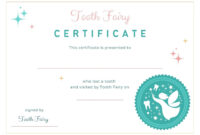 Free Tooth Fairy Certificate Template For Formal Presentation