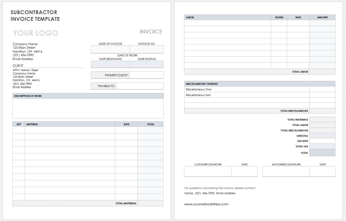 Free Google Docs Invoice Templates  Smartsheet