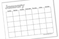 Blank Activity Calendar Template