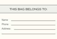 Blank Luggage Tag Template For Personalized Identification