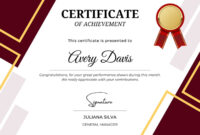 Exemplary Performance Certificate Template: A Formal Acknowledgment Of Achievement