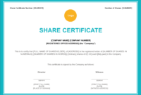 Shareholding Certificate Template