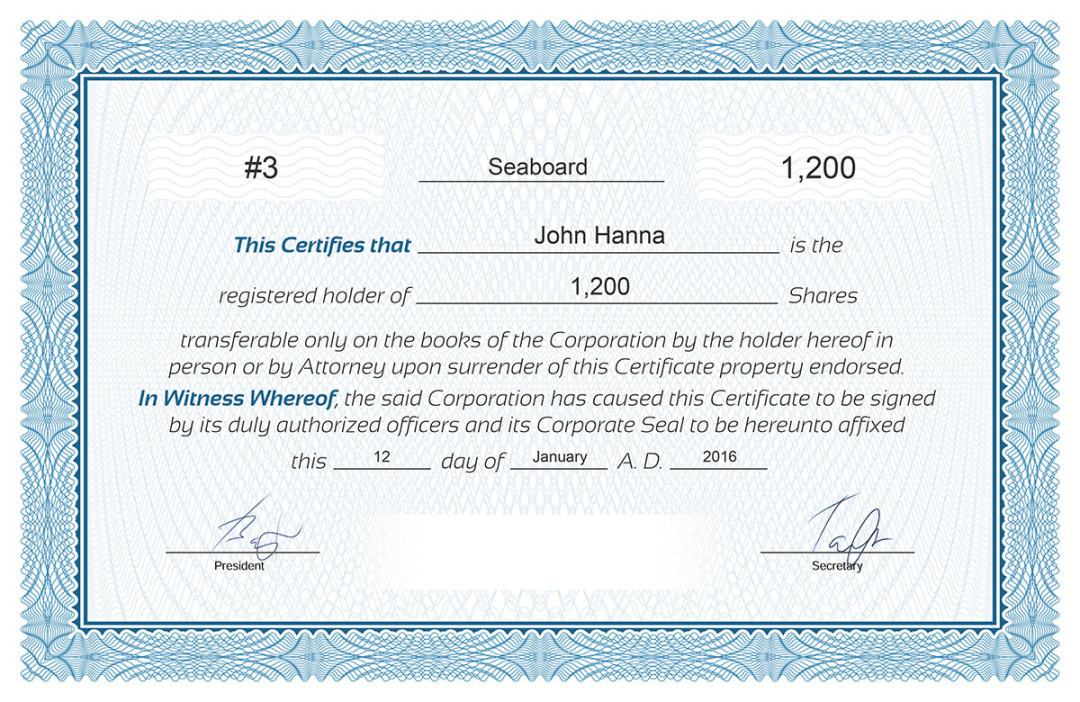 Free stock certificate online generator