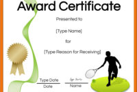 Tennis Certificate Template: A Free, Formal Design