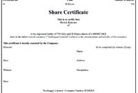 Share Certificate Template Companies House