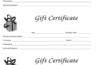 A Customizable Gift Certificate Template For Formal Occasions