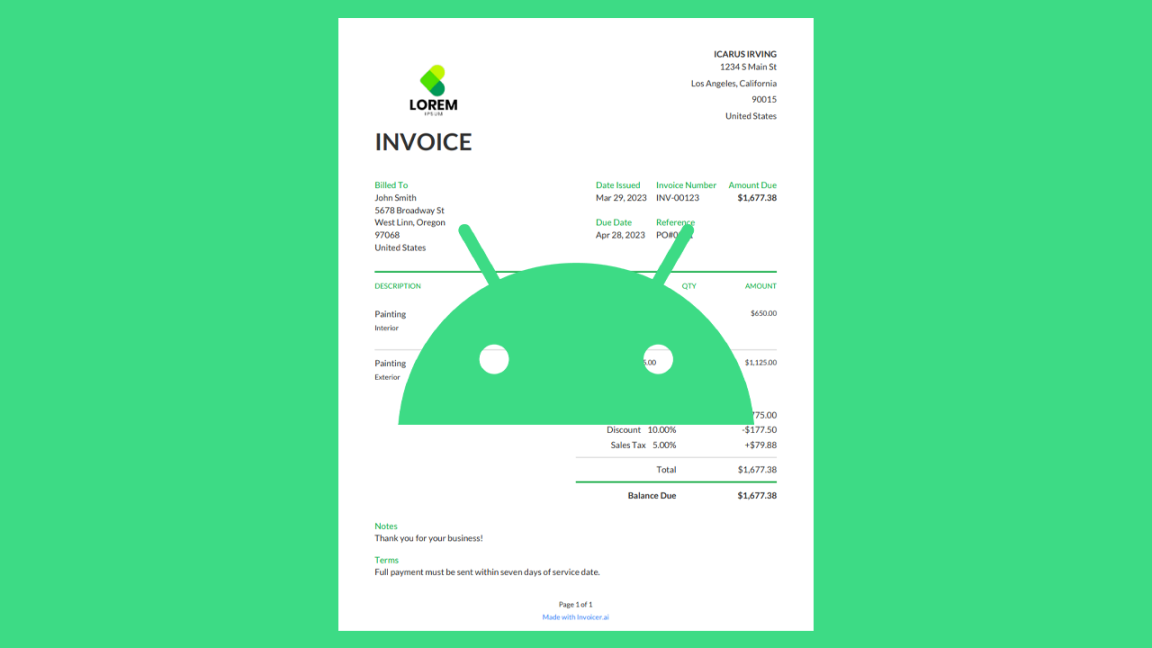 How to Make an Invoice on Android - Invoicer