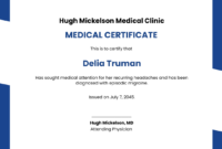 Downloadable Template For A Fictitious Medical Certificate