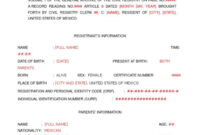 Mexican Marriage Certificate Translation Template