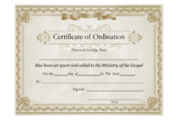 Ordination Certificate Template: A Formal Document For Religious Ceremonies