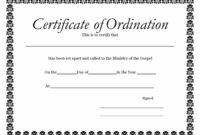 Free Ordination Certificate Template For Formal Use