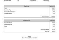 Blank Payslip Template For Employment Records