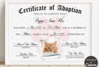 Pet Adoption Certificate Template