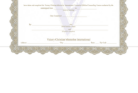 Premarital Counseling Certificate Of Completion Template