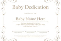 Formal Christening Certificate Template For A Newborn