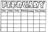 Blank Calendar Template For Children