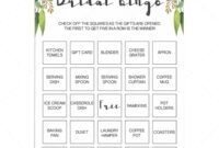 A Blank Bridal Shower Bingo Template