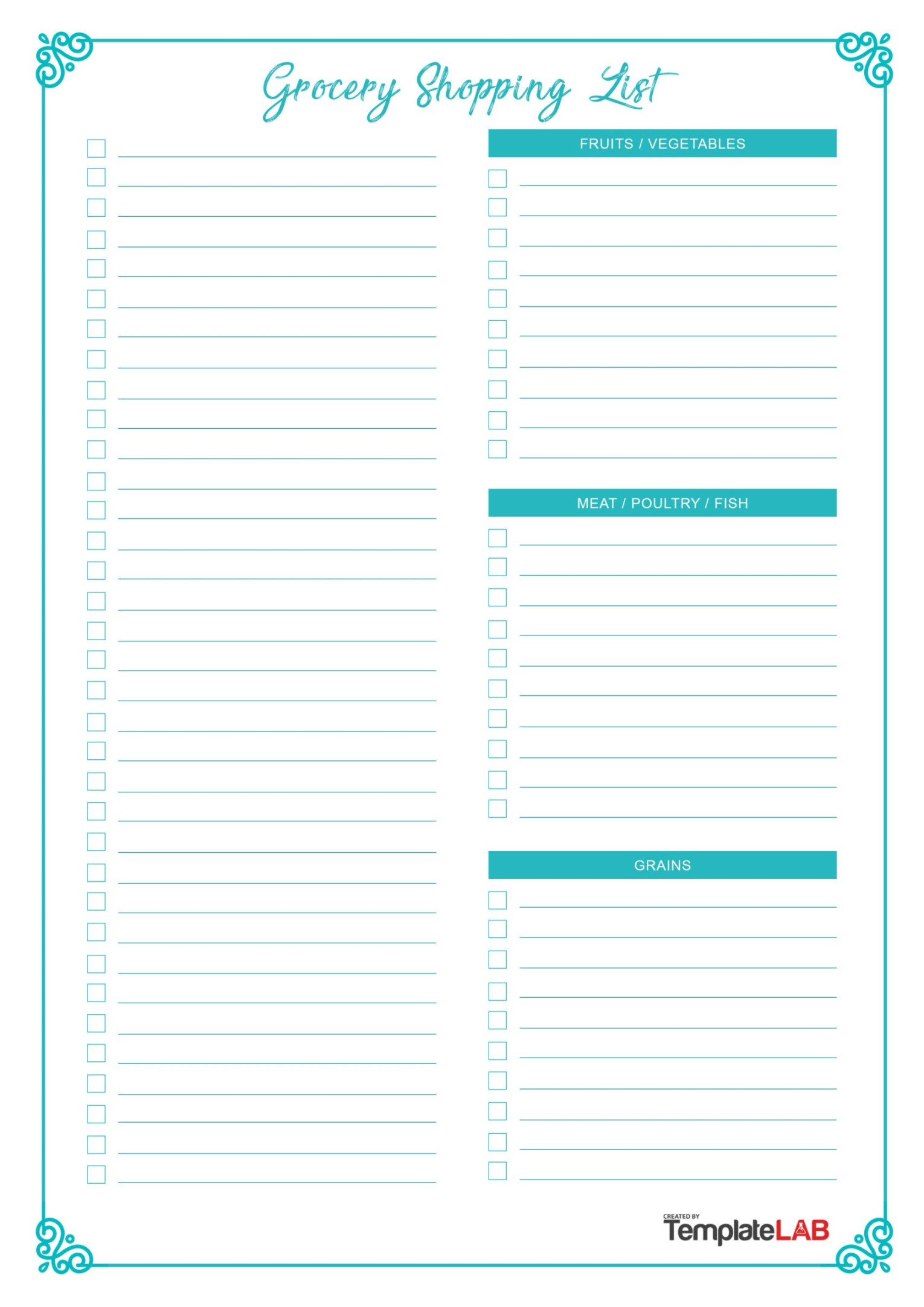 Printable Grocery List Templates (+Shopping Lists)