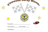 Pinewood Derby Certificate Template: A Formal Recognition Of Achievement