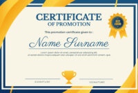 Promotion Certificate Template For Formal Recognition