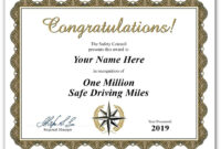 Safe Driving Certificate Template