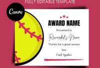 Free Softball Certificate Templates For Formal Recognition