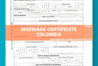 Marriage Certificate Translation Template: Spanish To English