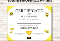 Spelling Bee Achievement Certificate Template