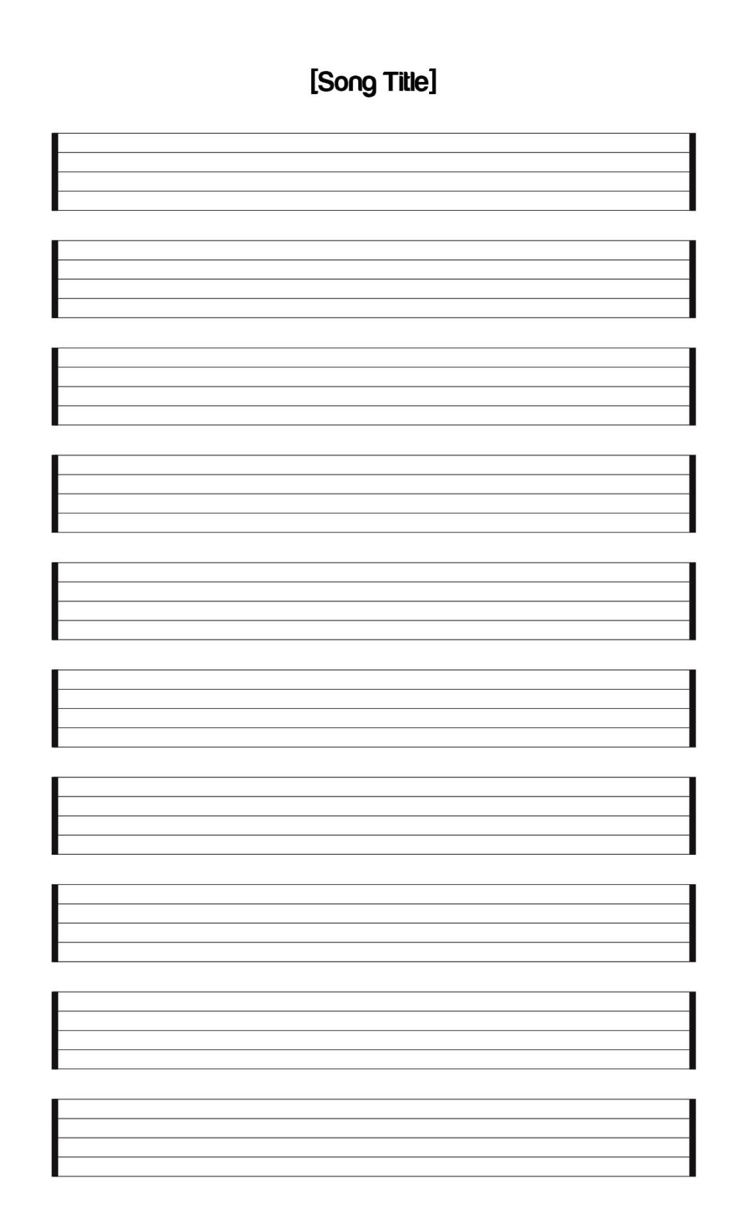 Staff Paper Blank Sheet Music -  Free PDF Printables  Printablee