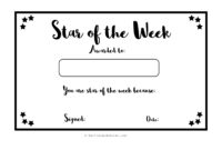 Star Of The Week Certificate Template