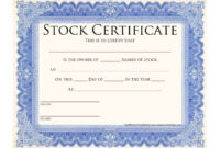 Template For Share Certificate