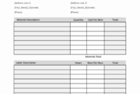 Time And Material Invoice Template