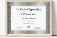 Certificate Of Long And Exemplary Service