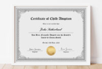 Child Adoption Certificate Template